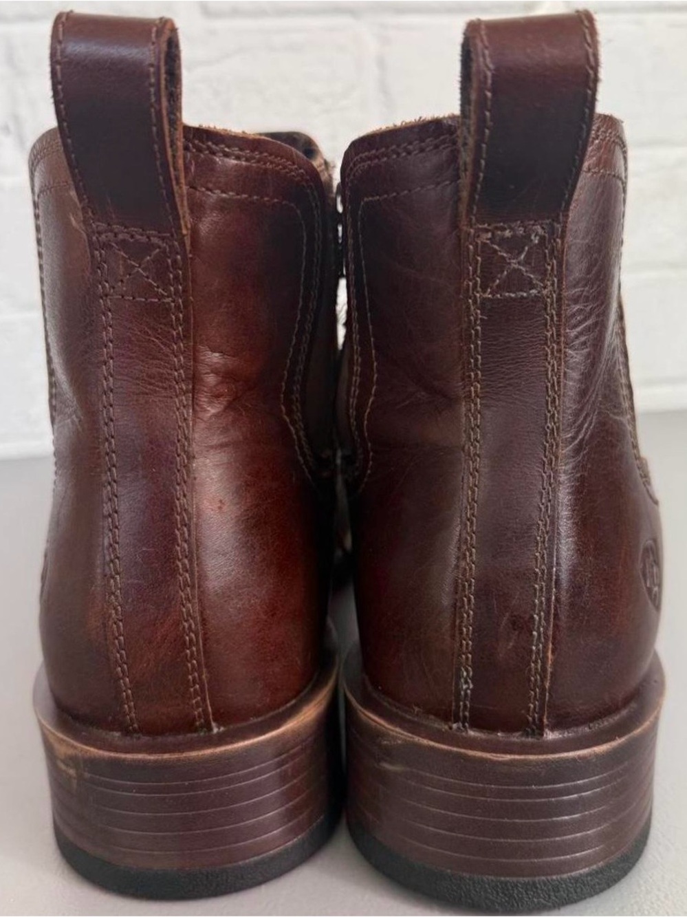 Ariat Brown Leather Booker Boots - Picture 3 of 7